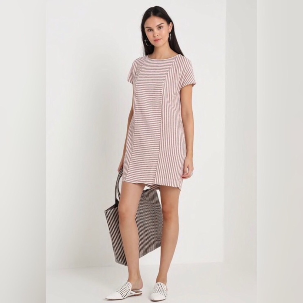 Madewell Linen Button-Back Shift Dress